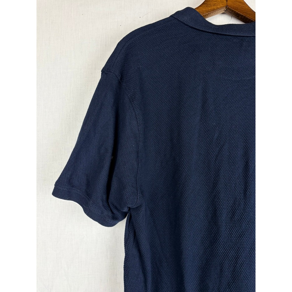 Kenneth Cole New York Mens Navy Blue XL Polo Shirt Textured Short Sleeve - Picture 8 of 15